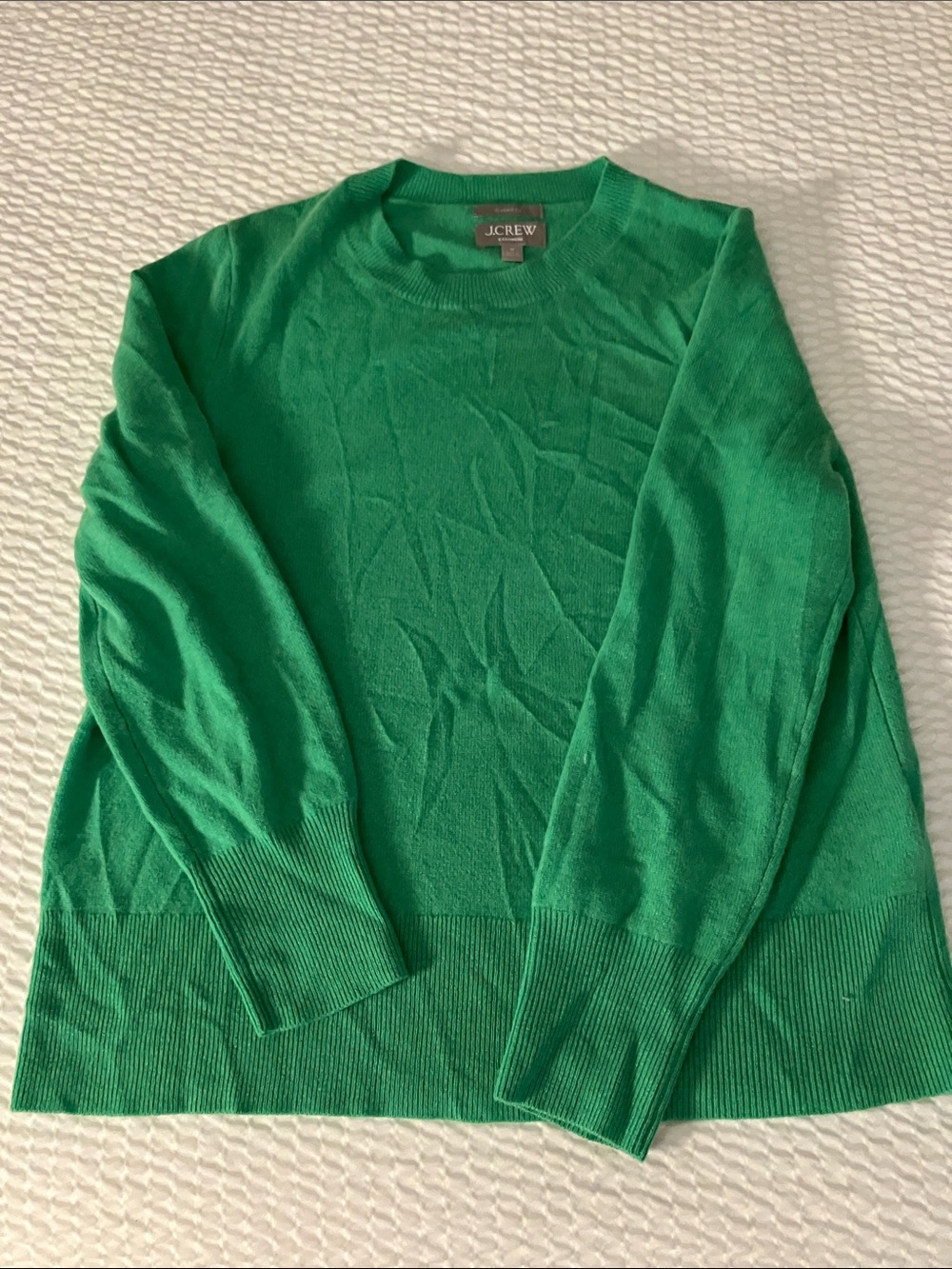 J. Crew Emerald Green Crewneck Cashmere Sweater Size Medium